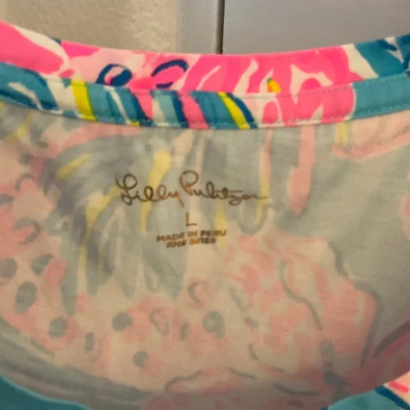 Lilly Pulitzer Pink, Blue & Green Tropical Print Dress - Picture 2 of 7